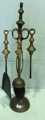 VNTAGE 5 PIECE BRASS COMPANION SET