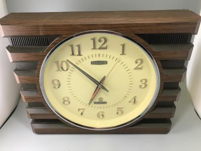 VINTAGE 'MANIX' WALL CLOCK 16 X 12 X 3 INCHES - W/O