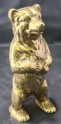 VINTAGE BRASS BEAR MONEY BOX 6" HIGH