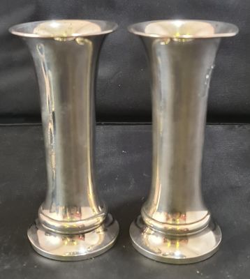 2 X SILVER HALLMARKED BUD VASES - 372gms