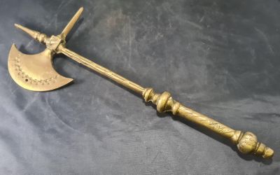 HEAVY BRASS HALBERD 17.5 INCHES IN LENGTH
