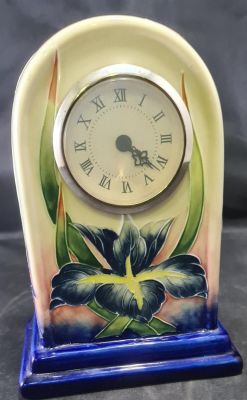 VINTAGE OLD TUPTON WARE PORCELAIN CLOCK 'IRIS' IN VGC 7 INCHES IN HEIGHT