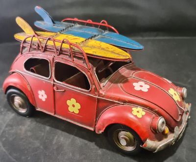 TIN PLATE VW WITH SURFBOARDS 9 X 5 INCHES