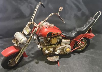 LARGE TIN PLATE TWIN SEAT CHOPPER 14 X 9 X 5 INCHES