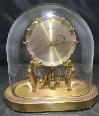 FUTURISTIC WEST GERMAN KUNDO EXTENDED DOME CLOCK WITH KEY 9 X 9 INCHES