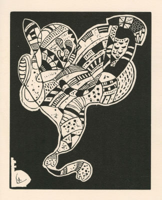 Wassily Kandinsky - Origin. , original woodcu, . total sheet measures 12 x 9 1/2 inches. original 