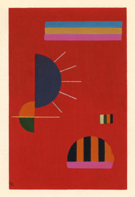 Wassily Kandinsky - Kurz. 1959, pochoir, . Image size: 5 1/2 x 3 1/2 inches. ochoir (after the 1929 