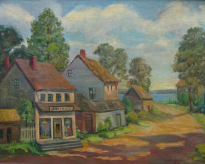 Ralph S. Craig 24x30 O/C Lakeside Antique Shop. Ralph S. Craig (IN, 1908-1983) 24x30 , O/C 