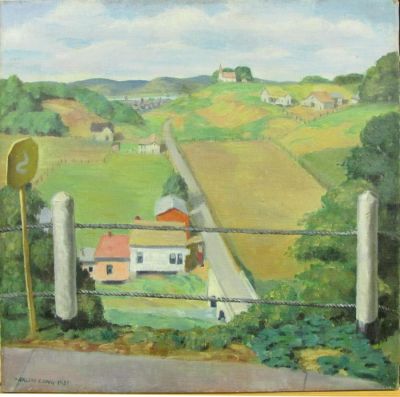 Ralph Spann Craig 20x20 O/C Farm Valley. Ralph Spann Craig (IN, 1908-1983) 20x20 , O/C , Signed 