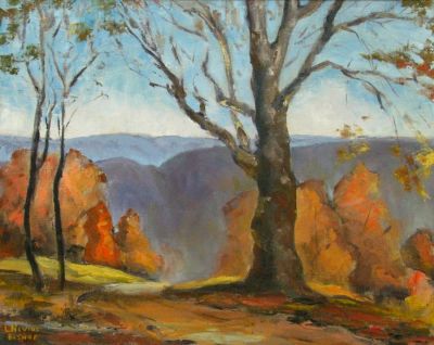 Louise Bishop 16x20 O/C Fall Vista. Louise Bishop (Columbus, IN) 16x20 , O/C , Signed lower left 