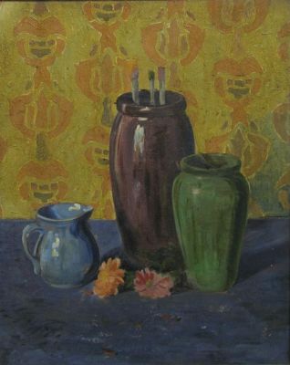 Illegibly Signed 27x22 O/B Still Life. Illegibly Signed 27x22 , O/B , Signed Lower Right , Still 