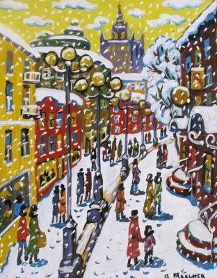 Vadim Maltsev 19.5x15.5 O/B Snow. Vadim Maltsev (RU, b. 1962) 19.5x15.5 , O/B , Signed lower 