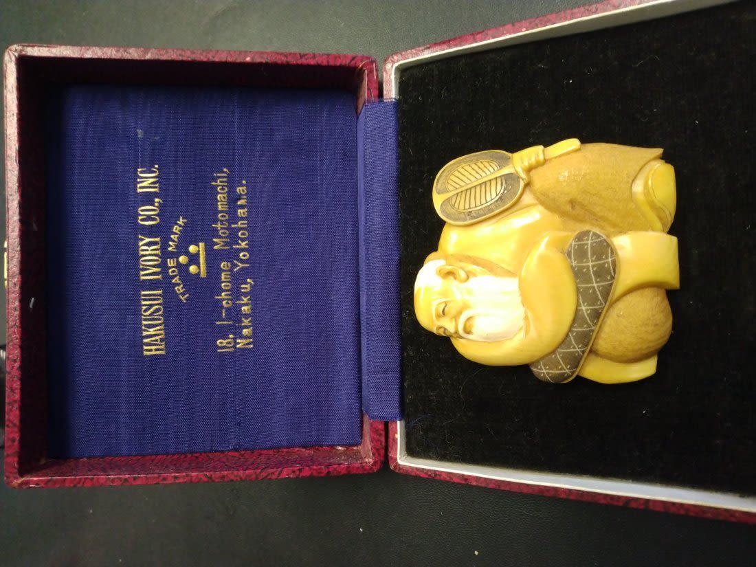 Lot 102A - Vintage Japanese Carved Pin • Wickliff Auctioneers