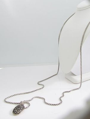 David Yurman Midnight Melange Diamond Pendant. A David Yurman sterling silver Midnight Melange 