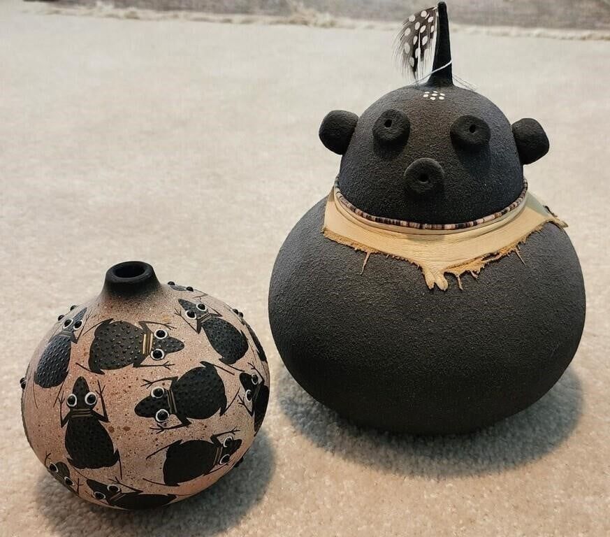 Lot 939: Two Robert Rivera Gourd Pots
