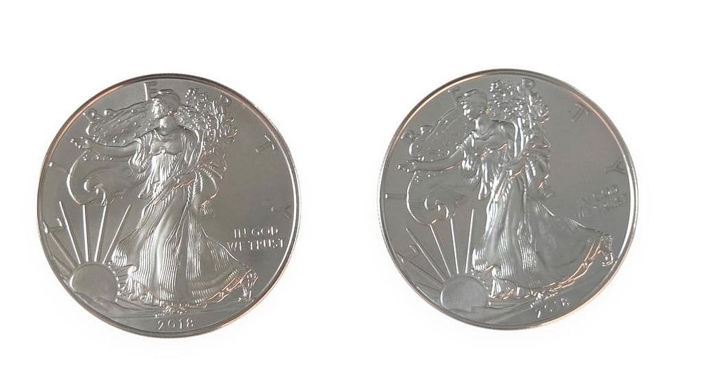 Lot 1732: (2) Silver American Eagle $1 Coins, 2018