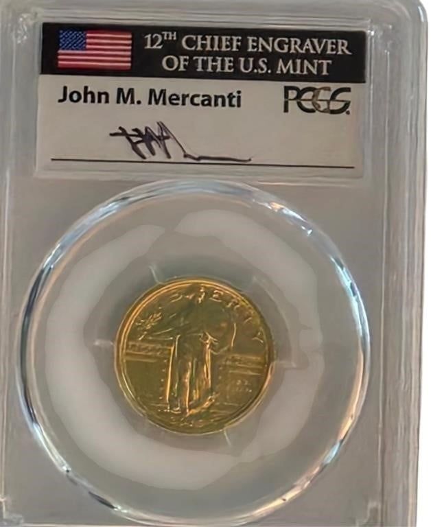Lot 1753: 2016-W US Gold Quarter Eagle, PCGS, Signed