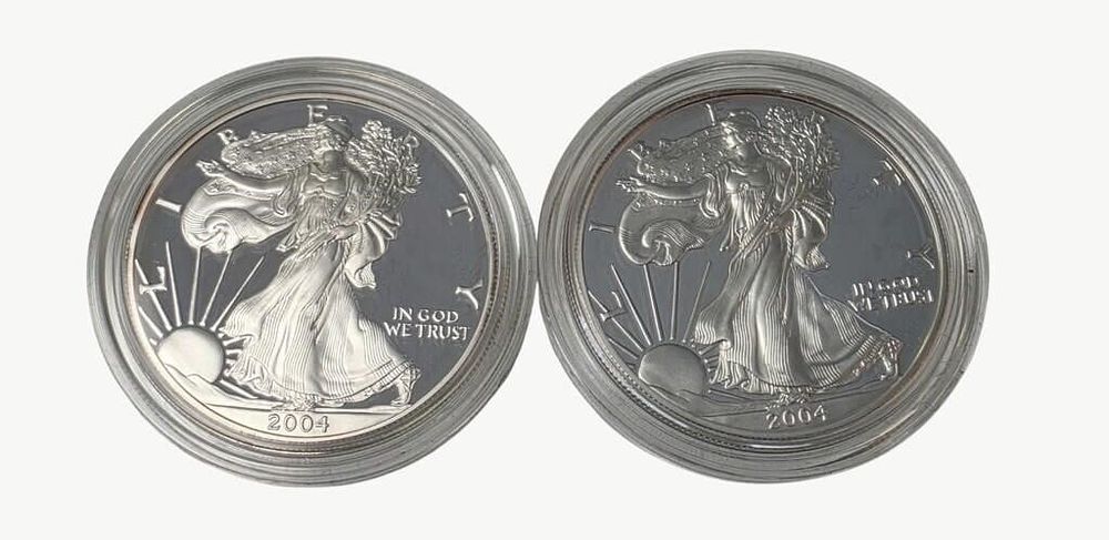 Lot 1777: (2) Silver American Eagle $1 Proof Coins, both...