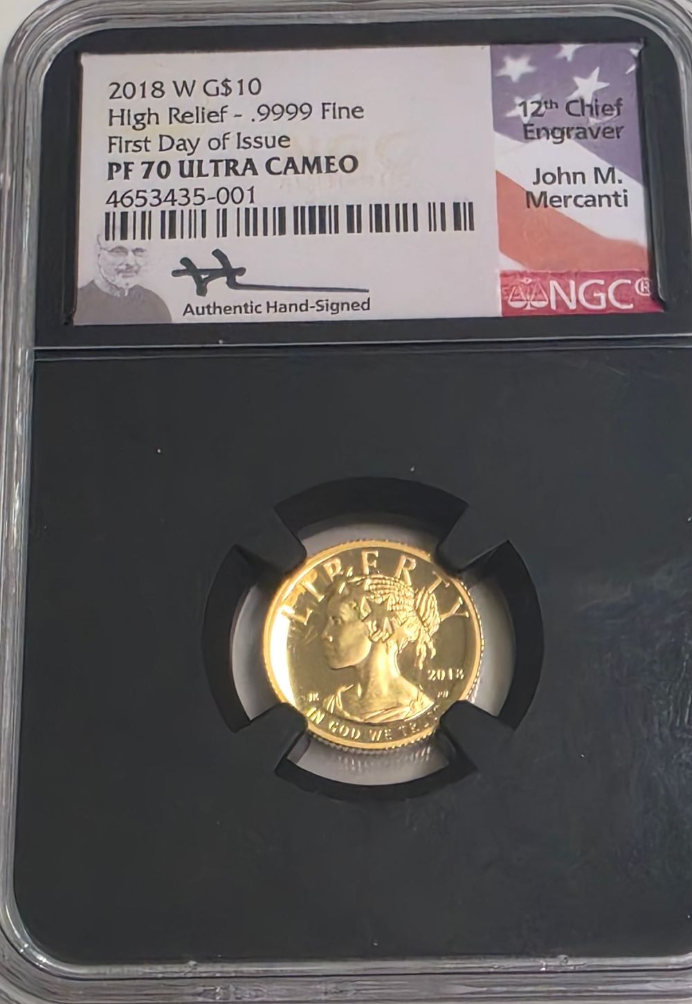Lot 1798: 2018 W $10 Gold Coin, NGC PF 70...