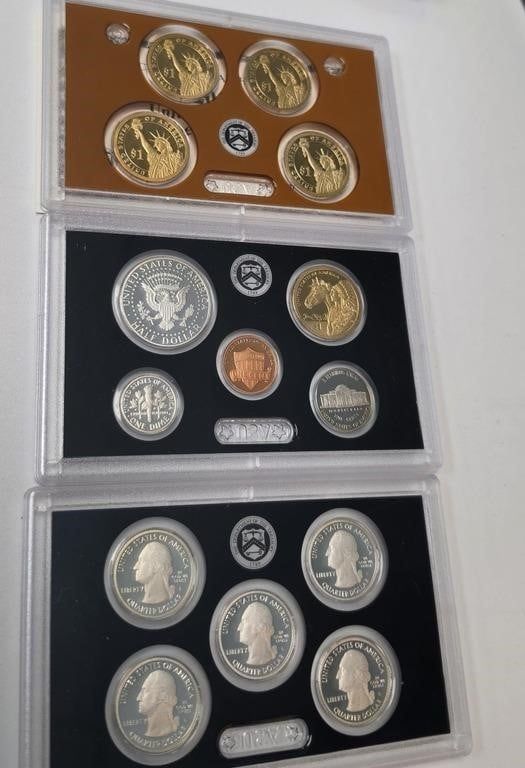 Lot 1844: (2) US Mint Silver Proof Sets, 2012, large...