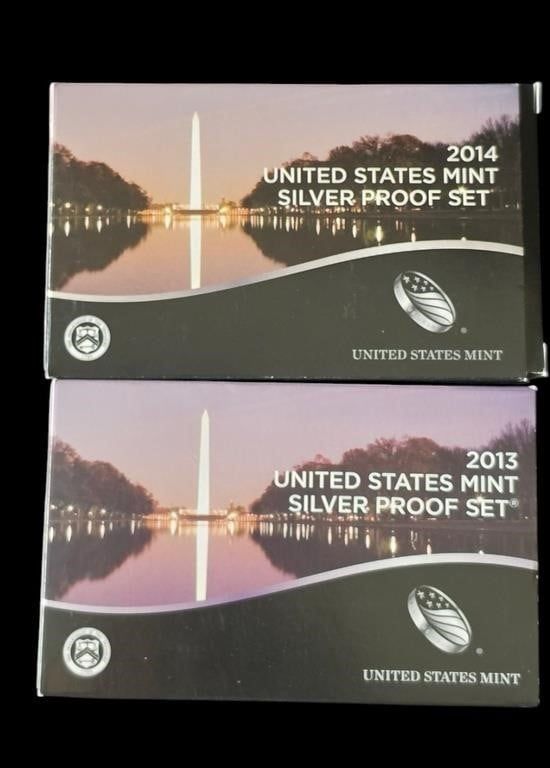 Lot 1846: (2) US Mint Silver Proof Sets, 2013, 2014