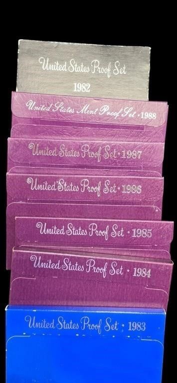 Lot 1873: (7) US Mint Proof Sets,1982-1988