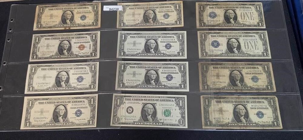 Lot 1895: Group of (16) $1 US Silver Certificates. (2)...