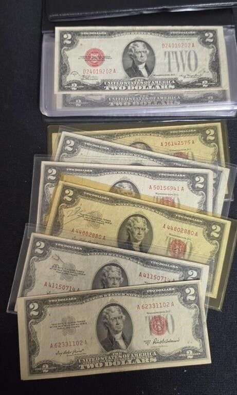 Lot 1899: Group of Red Seal $2 Bills, 12 total,...