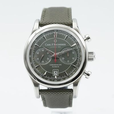 Carl F. Bucherer Manero Flyback Chronograph Stainless Steel 43mm Green Dial with Box & Papers