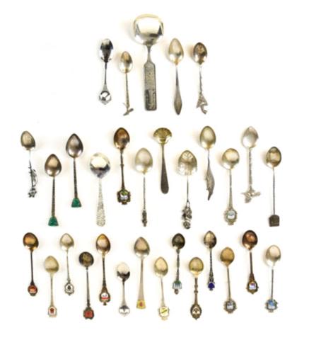 Lot 155: 31 Silver Souvenir Spoons