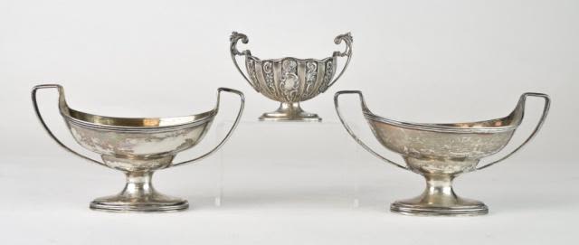 Lot 163: 3 English Sterling Master Salts