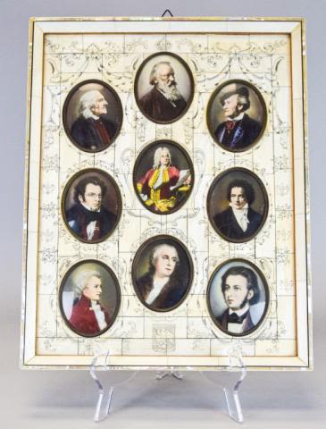 Lot 188: 9 Portrait Miniatures of Composers
