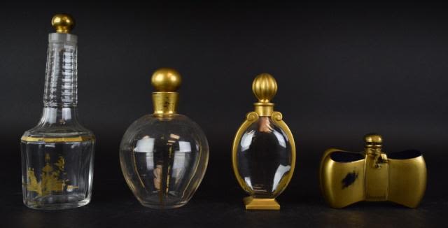 Lot 192: 4 Baccarat Crystal Perfume Bottles