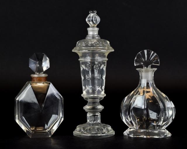 Lot 196: 3 Baccarat Crystal Perfume Bottles
