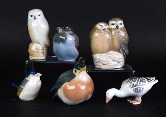 Lot 228: 6 Royal Copenhagen and B&G Birds