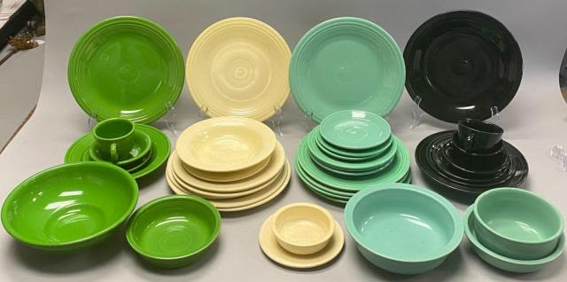 Lot 242: 38 Pieces Fiestaware Including Vintage
