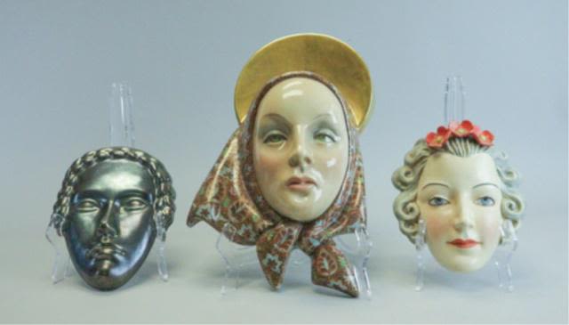 Lot 254: Group of Porcelain Wall Masks