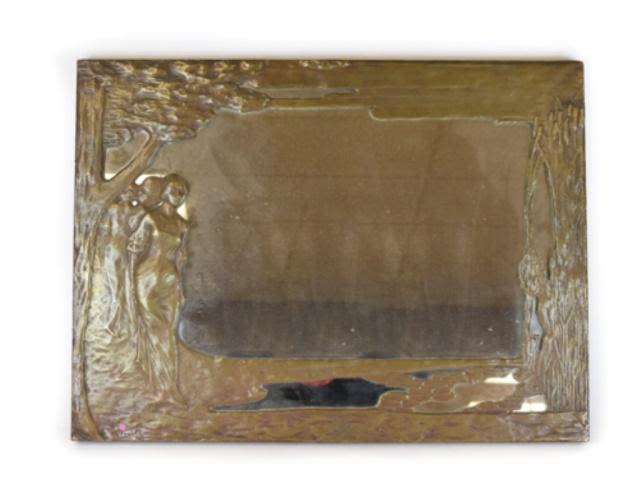 Lot 255: Bronze Art Nouveau Mirror