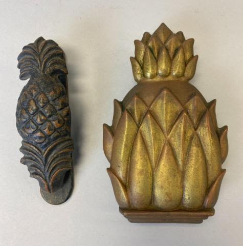 Lot 277: 2 Cast Brass Pineapple Door Knockers