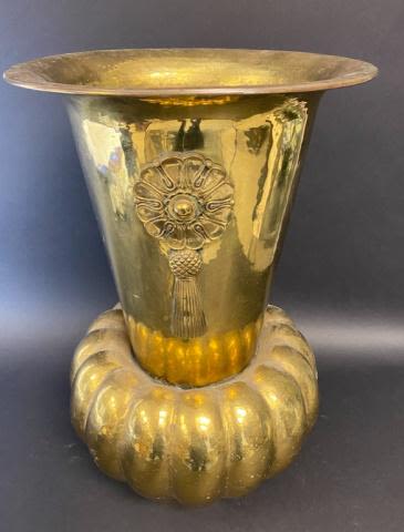 Lot 305: Italian Brass Vase / Umbrella Stand