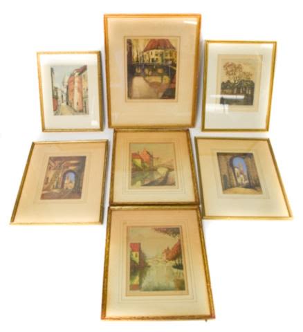 Lot 462: 7 European Street Scene Engravings