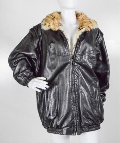 Lot 186: Leather and Lynx Jacket