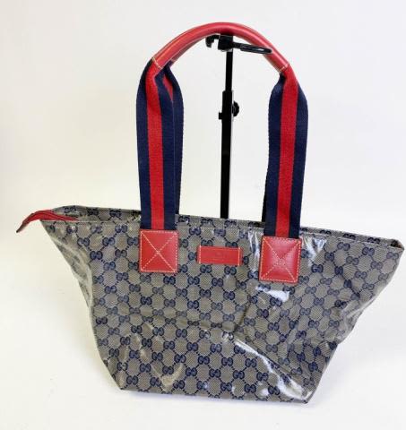 Lot 223: Gucci Tote with Red and Blue Handle