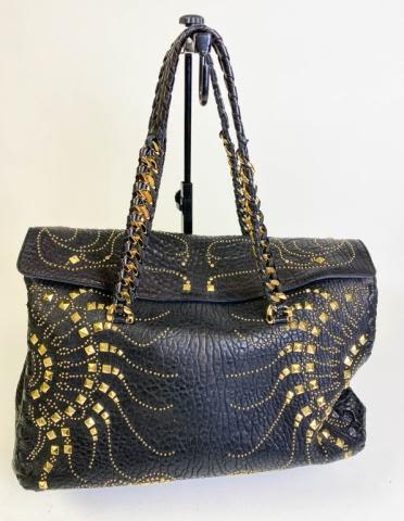 Lot 238: Roberto Cavalli Black Silver Studded Purse