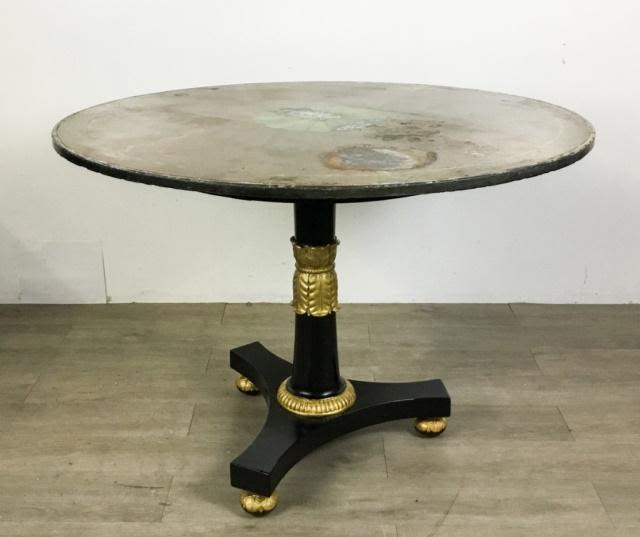 Lot 157: Gilt Round Regency Style Table