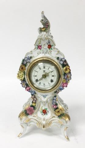 Lot 169: Dresden Porcelain Mantle Clock