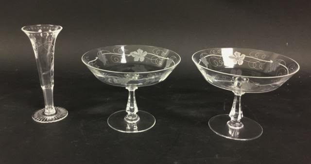 Lot 173: Pair Val St Lambert Compotes, William Yeoward Vase