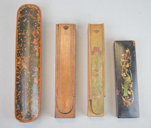Lot 182: Grouping of Four Pen/Pencil Boxes