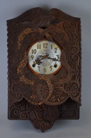 Lot 192: American Folk Art Clock J.R. Rutkay