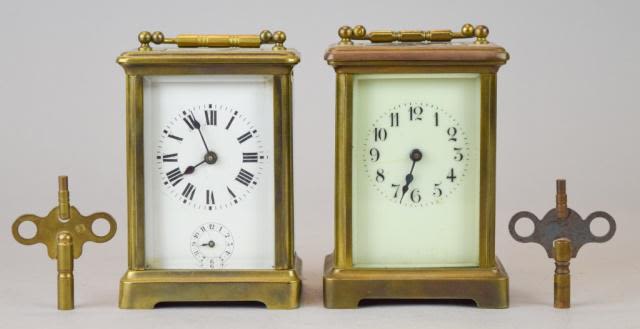 Lot 204: 2 French Brass Carriage Clocks